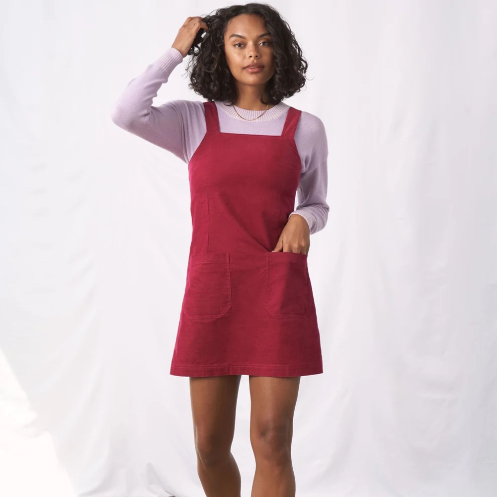 UNITED BY BLUE Organic Corduroy Pinafore Dress